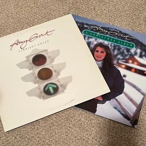 Amy Grant Vinyl Record Set of 2 / Christmas Album & Straight Ahead
